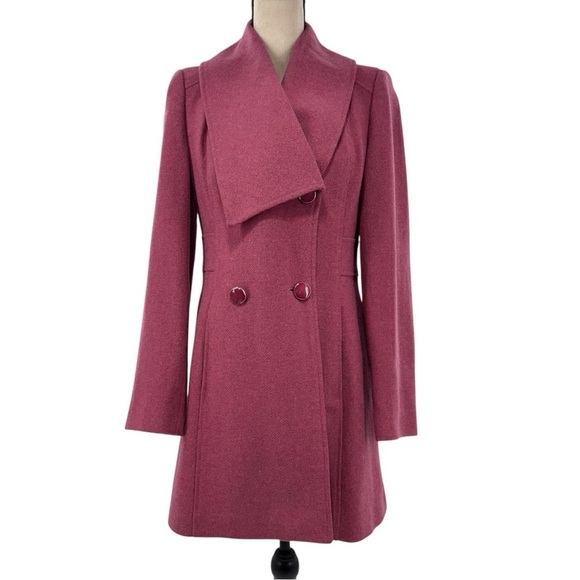Edina Ronay London Wool Blend Double Breasted Coat Pink US 6 - Picture 1 of 16